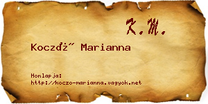 Koczó Marianna névjegykártya
